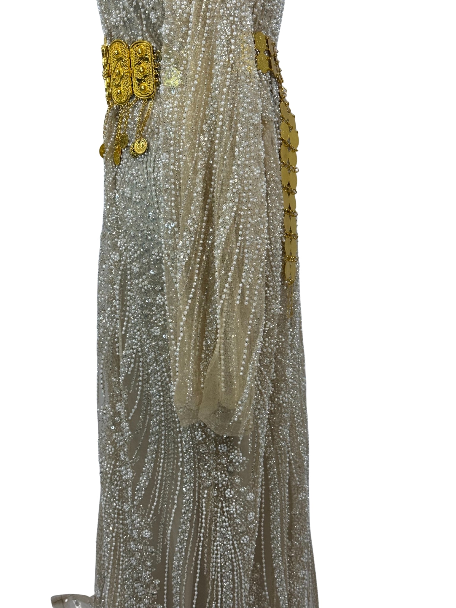 Jilenpiroz Bej – detail kralen- en pailletafwerking (close-up)