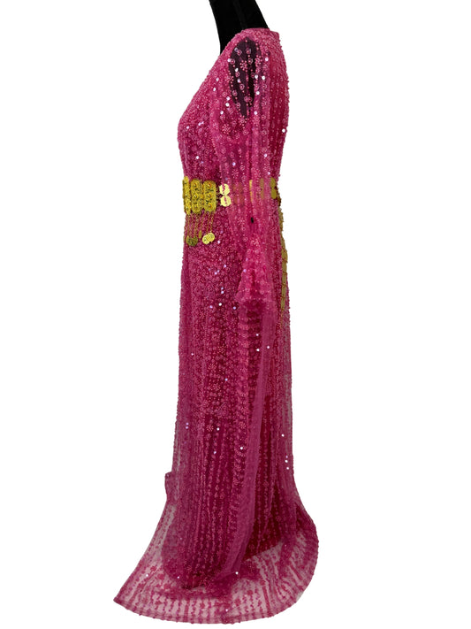 Jilenpiroz Keca jurk – zijkant met lange mouw en vloeiende pasvorm