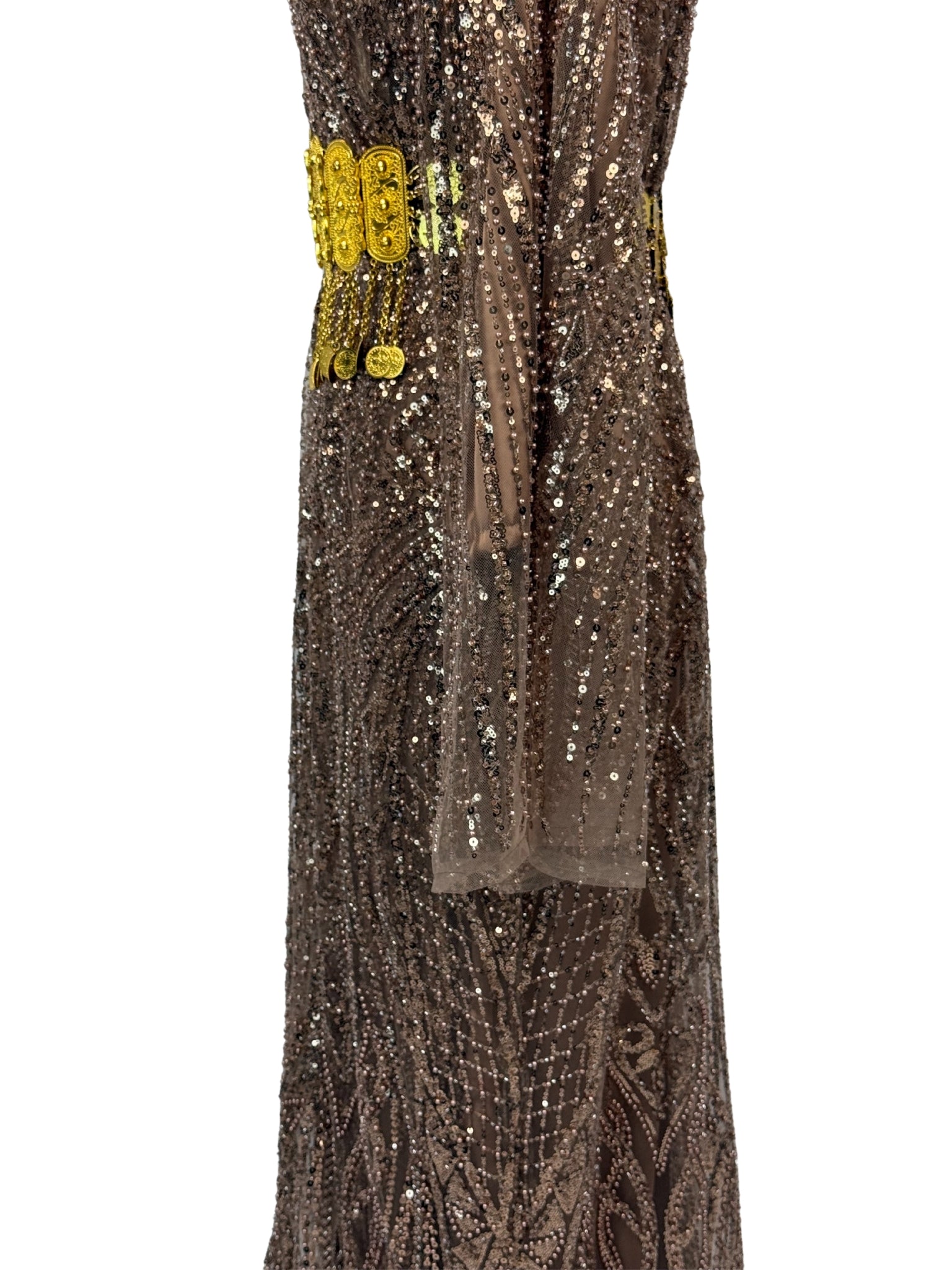 Detail pailletten en kralenpatroon van Jilenpiroz Zemin – close-up