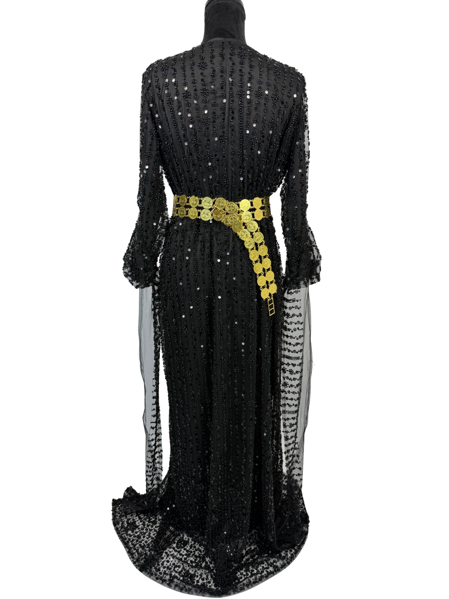 Jilenpiroz Ziv zwarte sev jile kurdi met kralen en lange sleep – achterkant